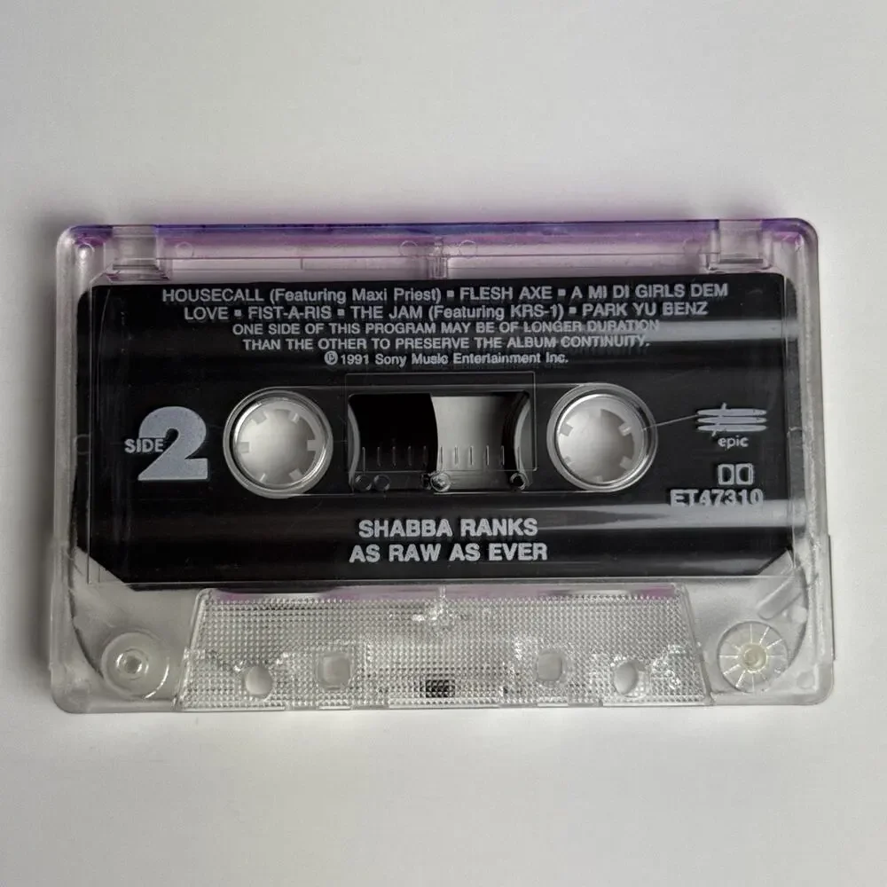 Shabba Ranks As Raw As Ever Cassette (1991, Sony) Jamaican Dancehall Reggae Tape
